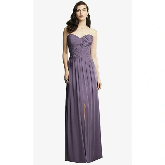 DESSY COLLECTION | LUX CHIFFON BRIDEMAID PROM DRESS IN CONCORD COLOR - Picture 1 of 14